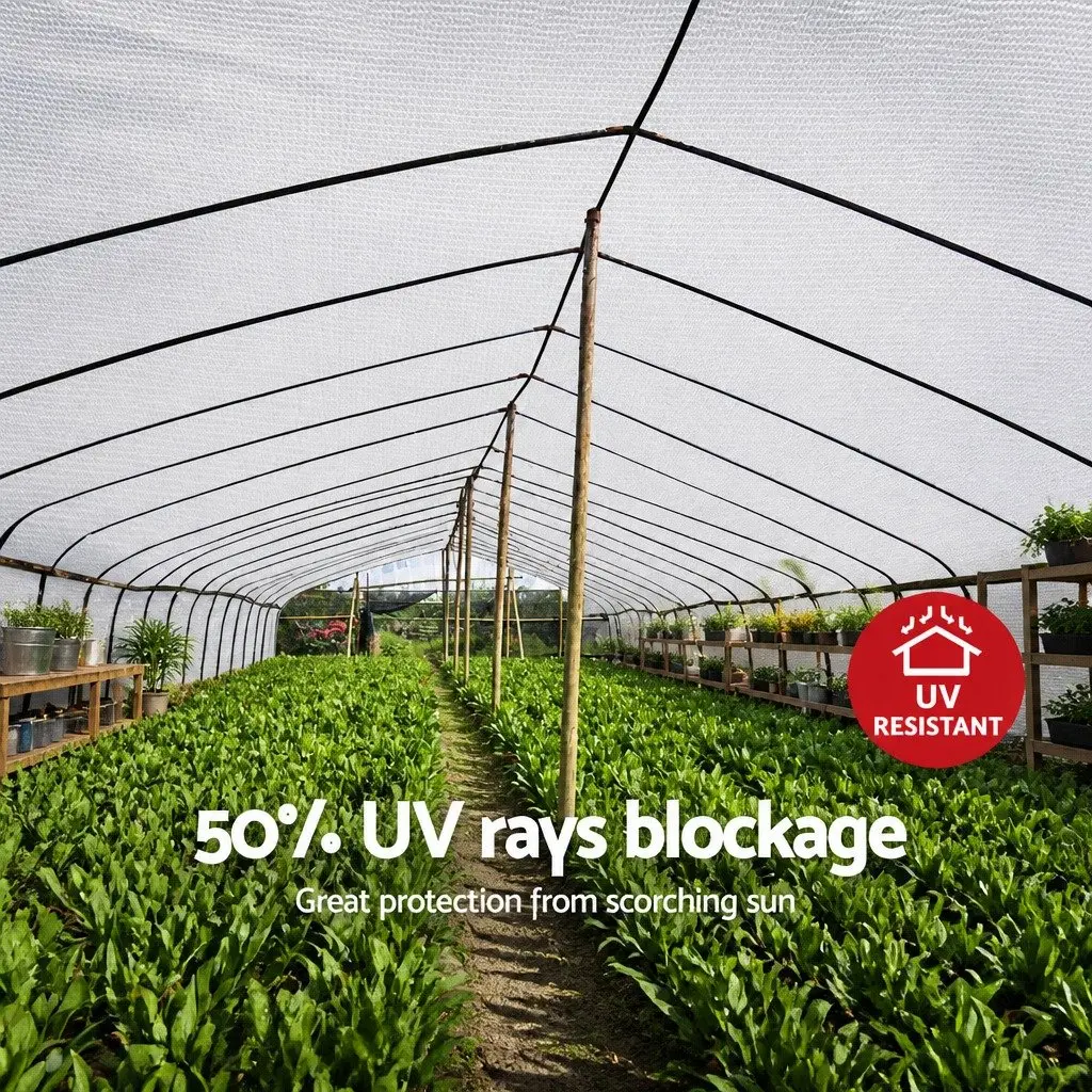 Shade Cloth White 1.83m x 10m Heavy Duty UV-Stabilised for Garden Greenhouse