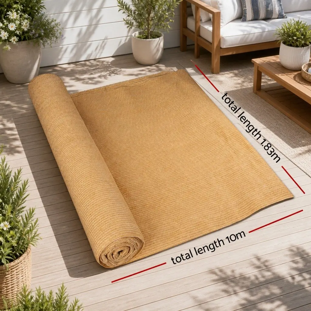 Shade Cloth Beige 1.83m x 10m 50% UV-Stabilised HDPE Knitted Fabric Roll