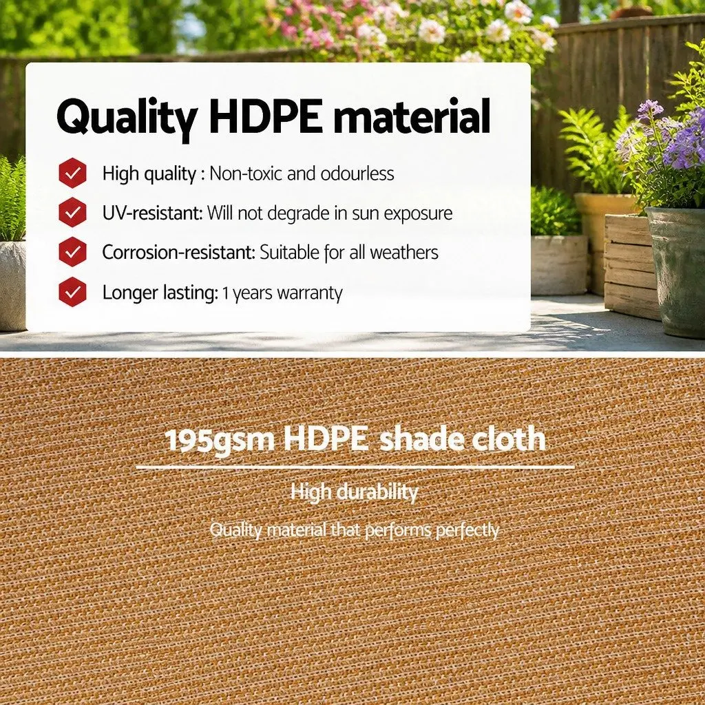 Shade Cloth Roll Beige 1.83m x 20m Heavy Duty UV-Stabilised 90% Shade Block