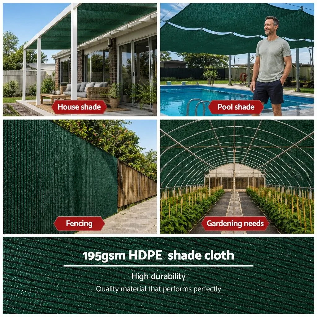 Shade Cloth 1.83x20m Green Heavy Duty Garden Mesh Roll UV-Stabilised 90% Shade