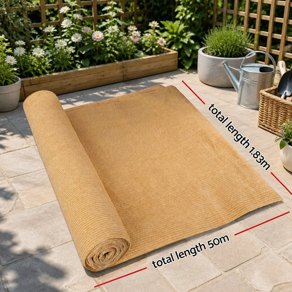 Shade Cloth Sandstone 1.83m x 50m 50% UV-Stabilised Heavy Duty Garden Shadecloth