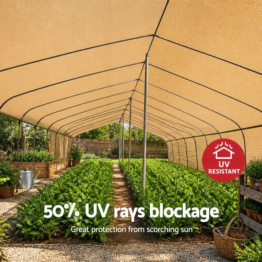 Shade Cloth Sandstone 1.83m x 50m 50% UV-Stabilised Heavy Duty Garden Shadecloth