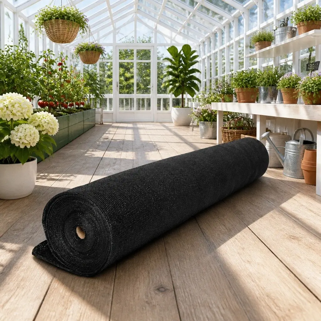 Shade Cloth Black 1.83m x 50m Heavy Duty 50% UV Block Knitted Fabric