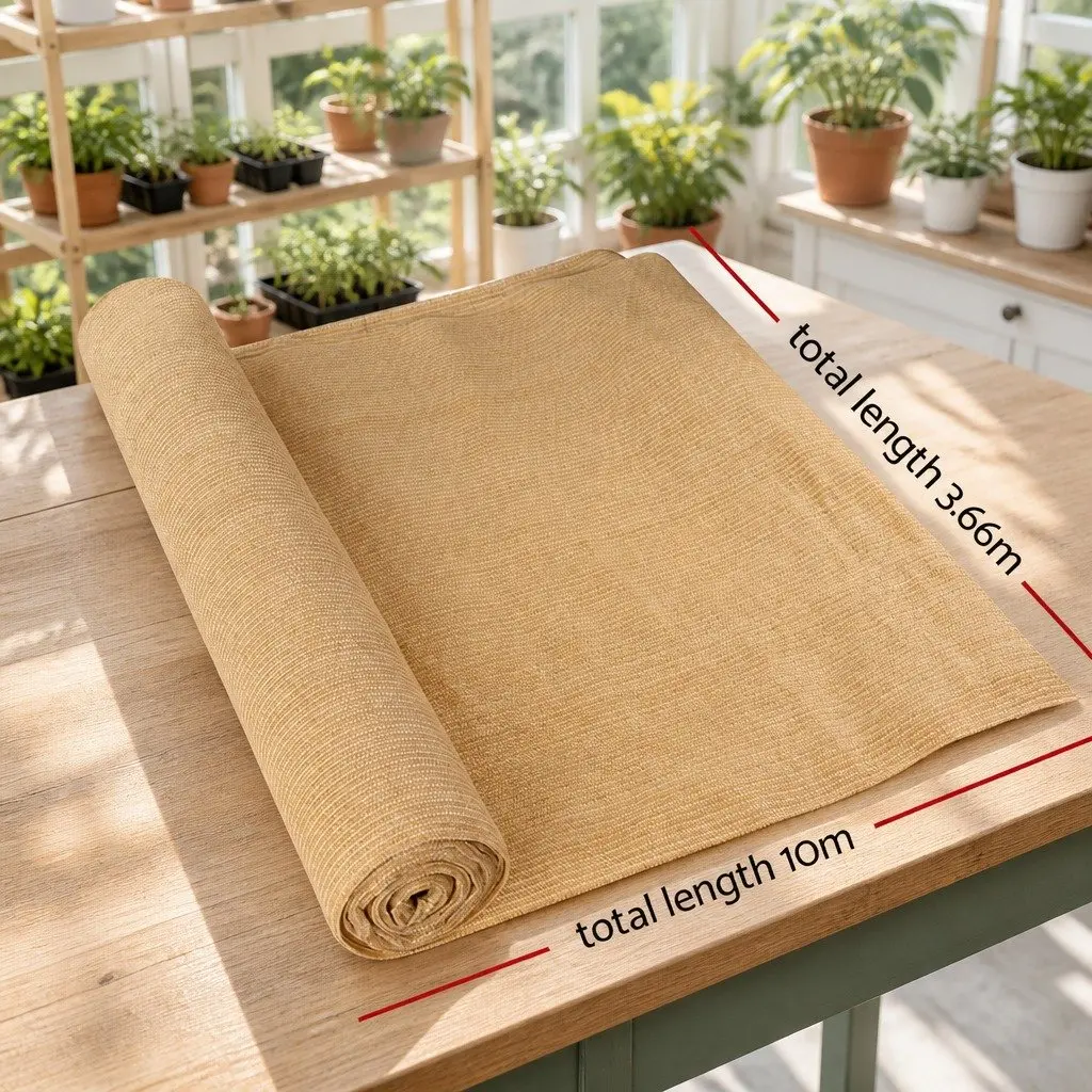 Shade Cloth Beige 3.66x10m 90% UV Block Heavy Duty Garden