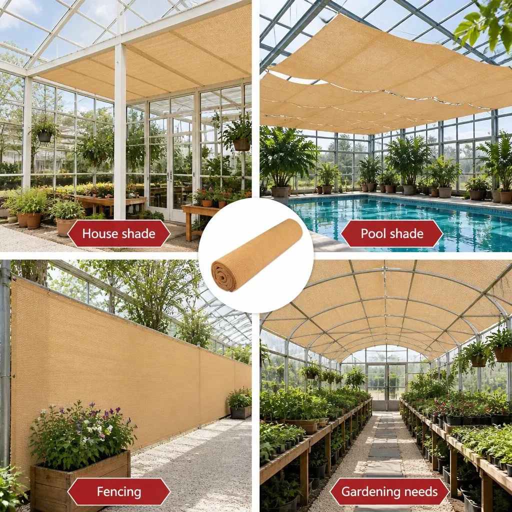 Shade Cloth Beige 3.66x10m 90% UV Block Heavy Duty Garden