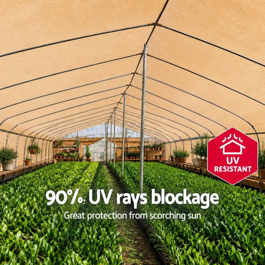 Shade Cloth Beige 3.66x10m 90% UV Block Heavy Duty Garden