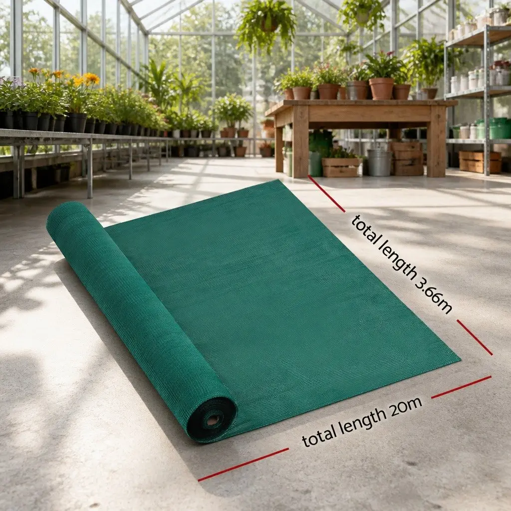 Shade Cloth Green 3.66m x 20m 50% UV Block Heavy Duty Garden Greenhouse