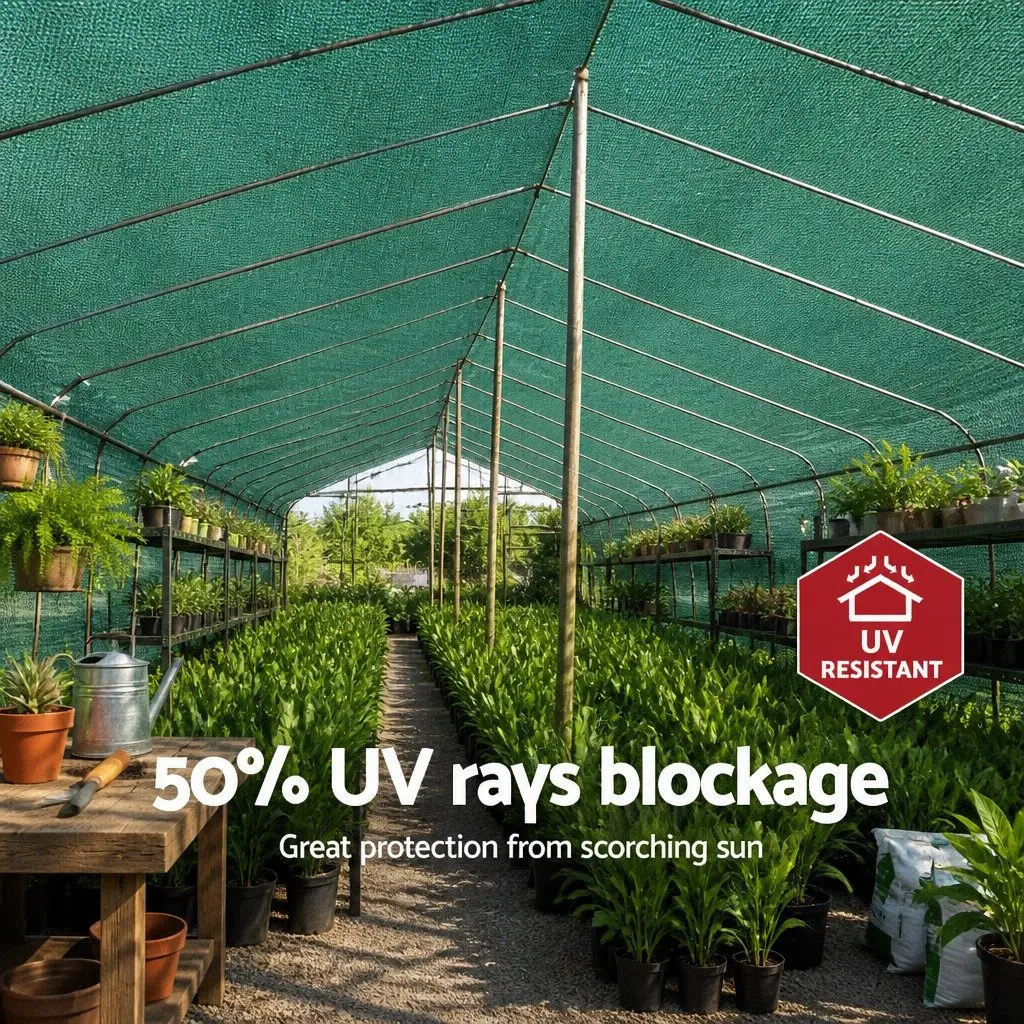 Shade Cloth Green 3.66m x 20m 50% UV Block Heavy Duty Garden Greenhouse