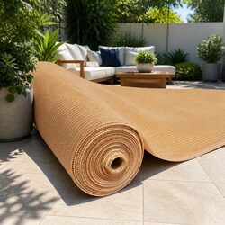 Shade Cloth 90% UV Block 3.66x20m Roll Heavy Duty Knitted Fabric Beige Sunshade