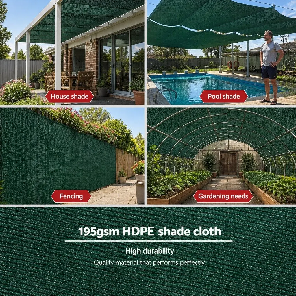 Shade Cloth Green 3.66x20m Heavy Duty 90% UV-Stabilised for Garden and Agricultural Use