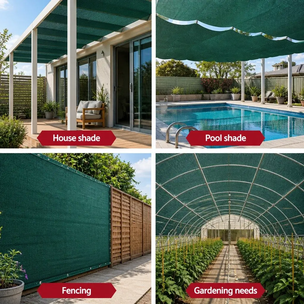 Shade Cloth Green 3.66m x 20m 30% UV Block for Garden Greenhouse Outdoor Use