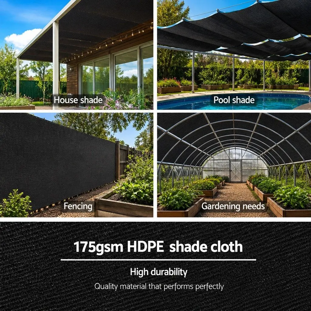 Shade Cloth Black 3.66x30m 70% UV Block Heavy Duty Garden Mesh Roll