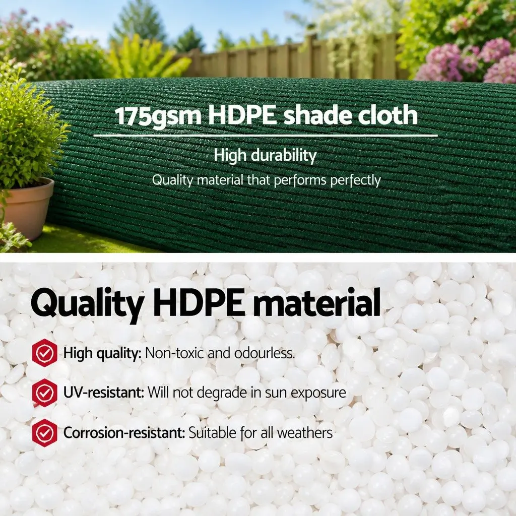 Shade Cloth Roll Green 3.66m x 30m UV-Stabilised Heavy Duty Garden Sunshade