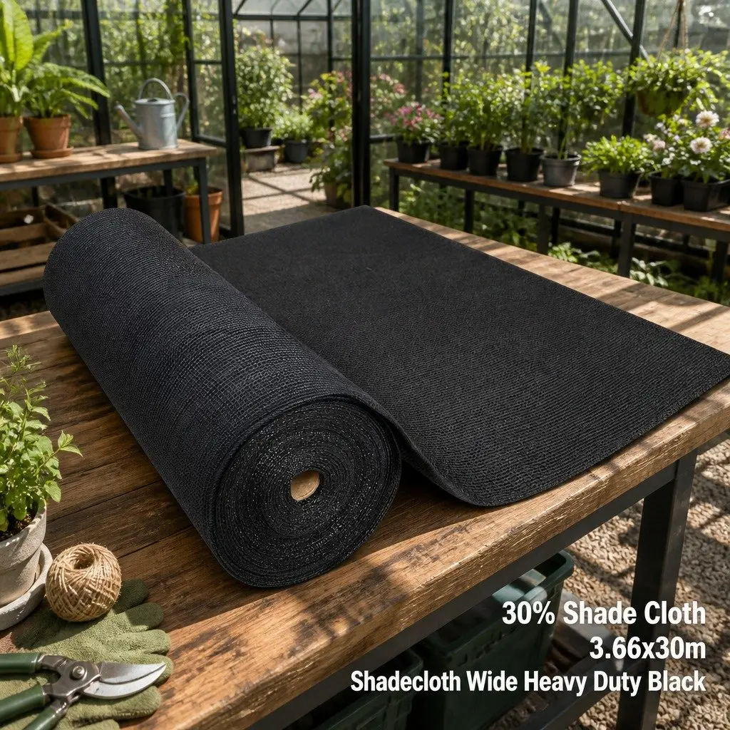 Shade Cloth Black 3.66m x 30m Heavy Duty 30% UV Block