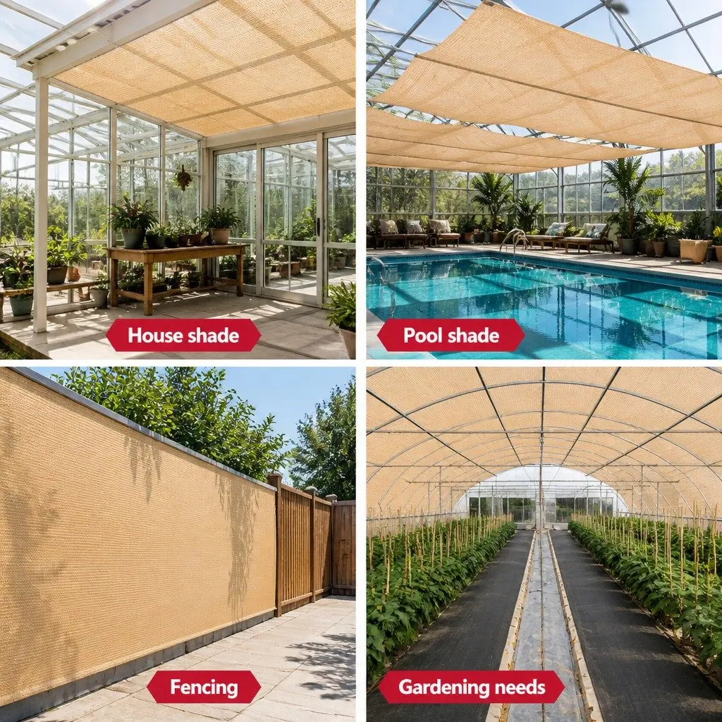 Shade Cloth Beige 1.83m x 20m Heavy Duty 70% UV Block for Garden Greenhouse