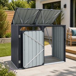 Compact and Functional Double Wheelie Bin Shed