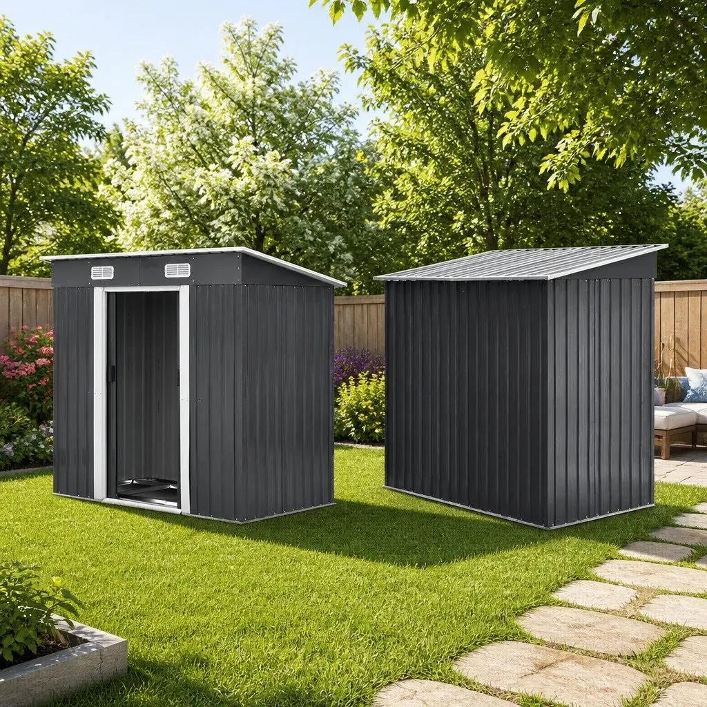 1.94x1.21M Black Garden Shed