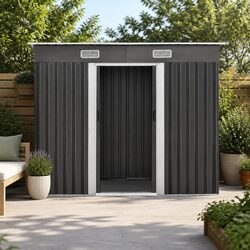 Garden Shed 2.38x1.31M in Grey – Store with Ease