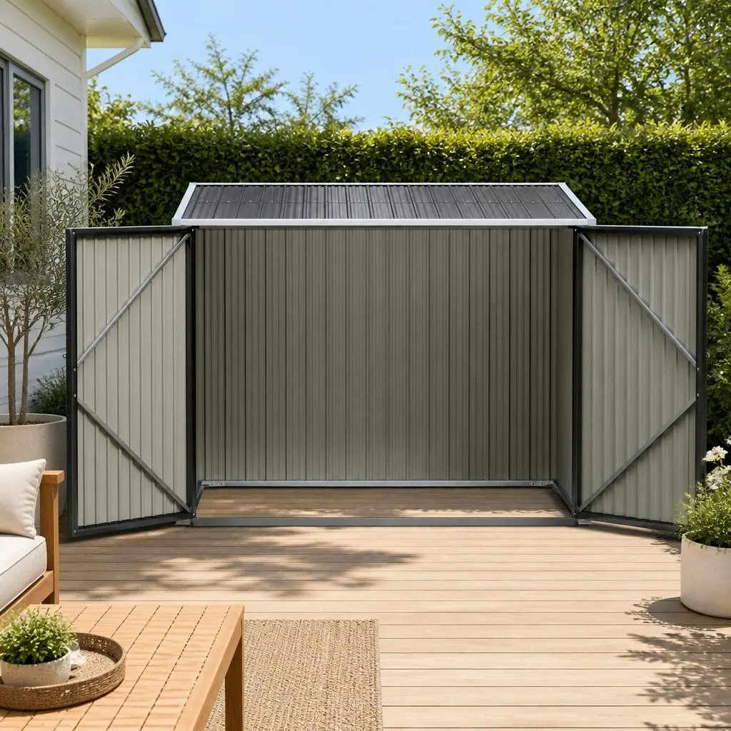 Garden Shed Black 206x196cm Double Door Outdoor Storage Tool Workshop