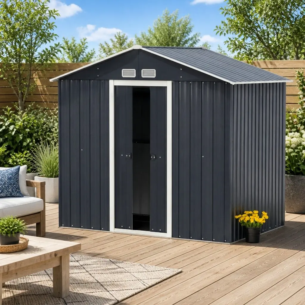 Garden Shed Outdoor Storage 2.15x1.3M Tool Workshop House Shelter Sliding Door
