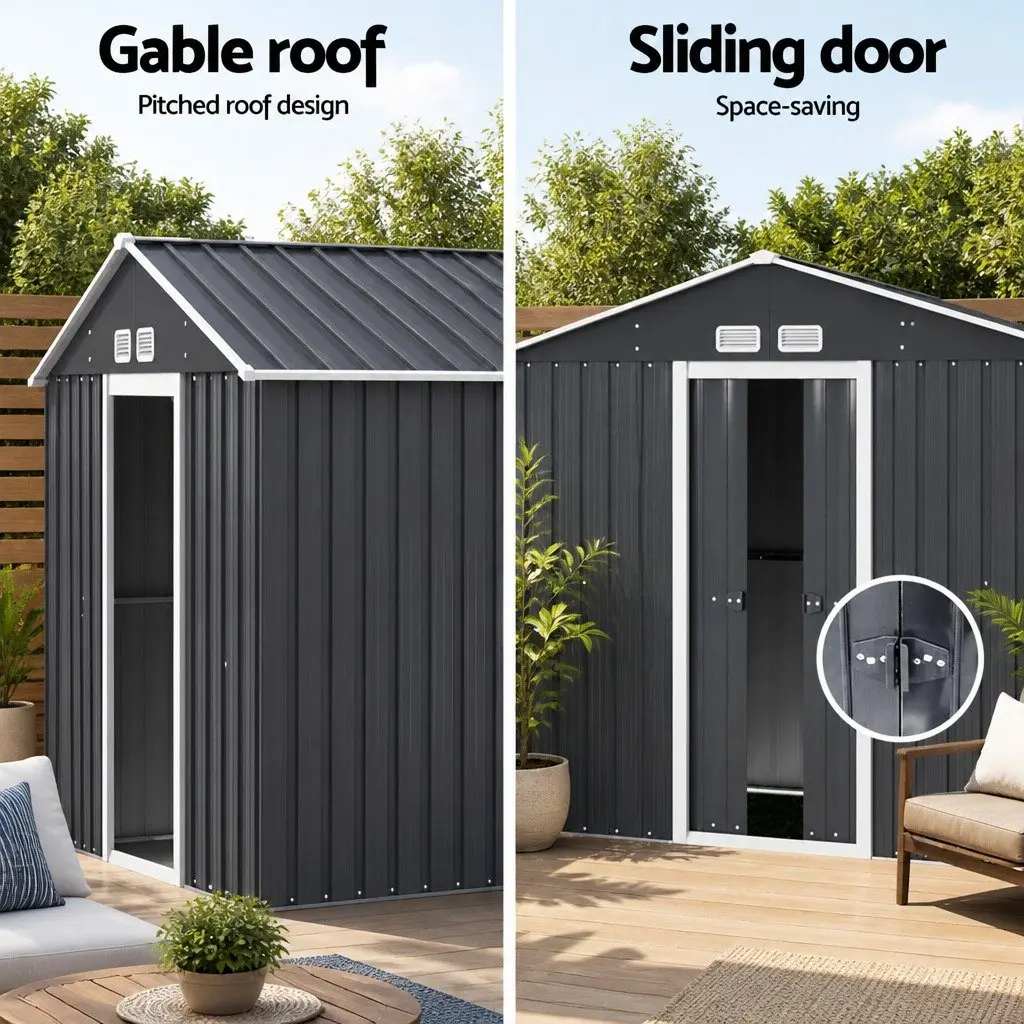 Garden Shed Outdoor Storage 2.15x1.3M Tool Workshop House Shelter Sliding Door
