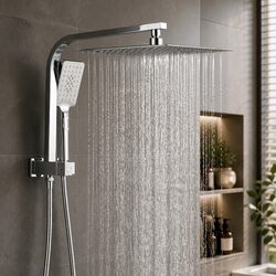 12 Inch Rain Shower Head Set - Compact and Efficient