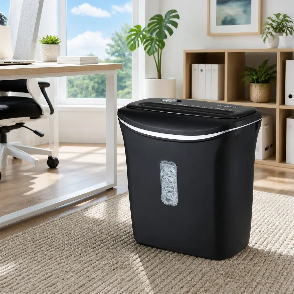 Cross-Cut Paper Shredder Black 12L Bin 8-Sheet Home Office Credit Card Shredder