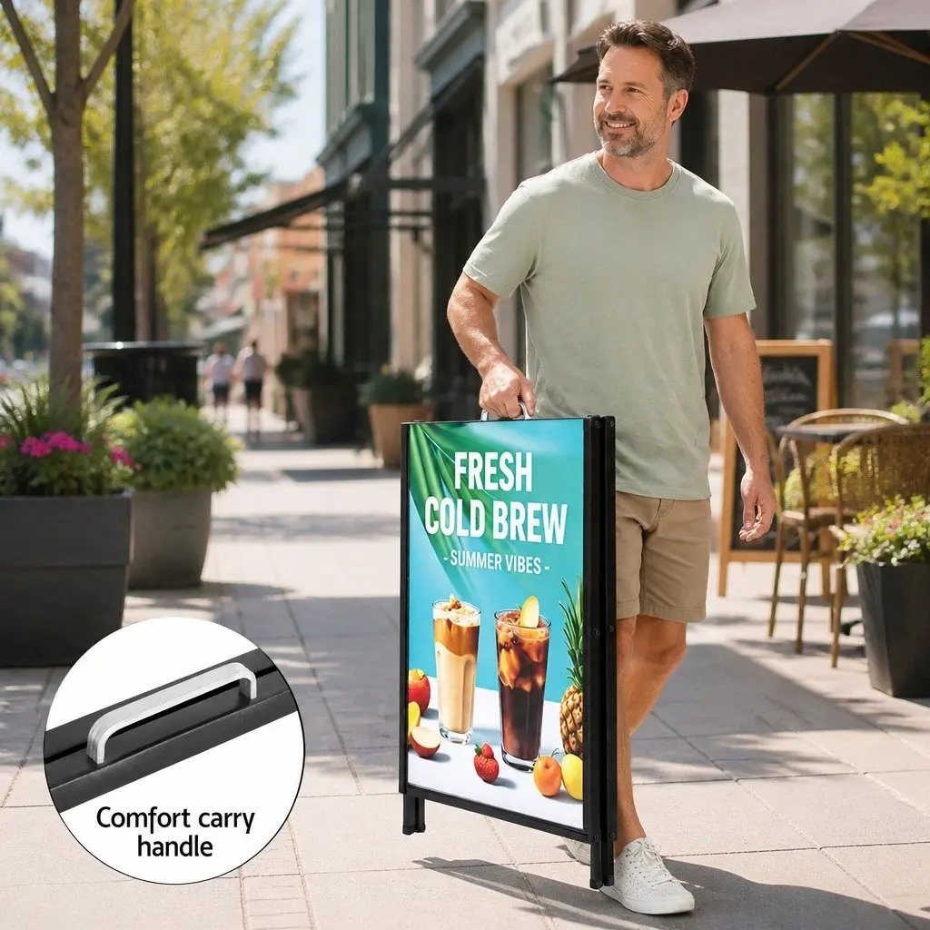 A1 Frame Sign Stand Double Sided Poster Display Board Outdoor Advertising