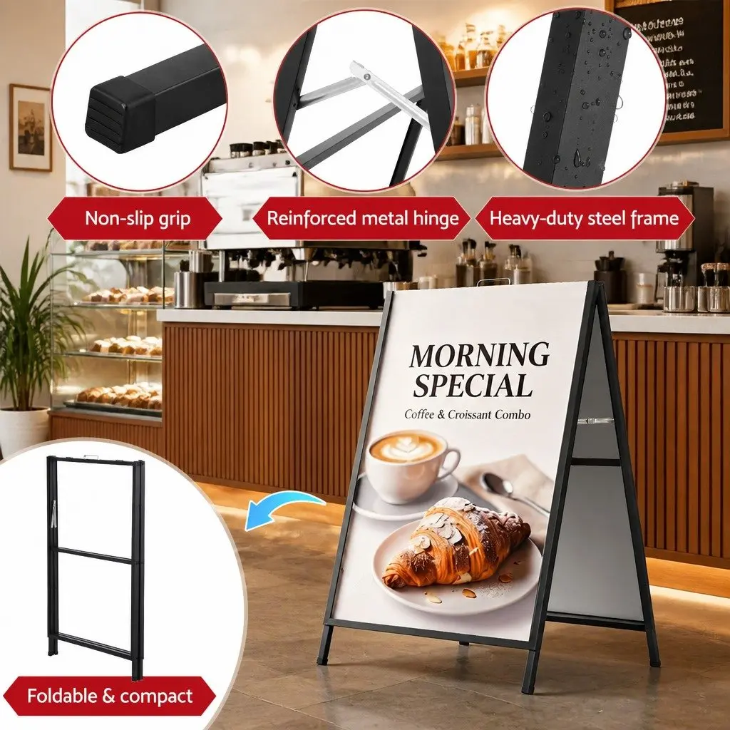 A1 Frame Sign Stand Double Sided Poster Display Board Outdoor Advertising