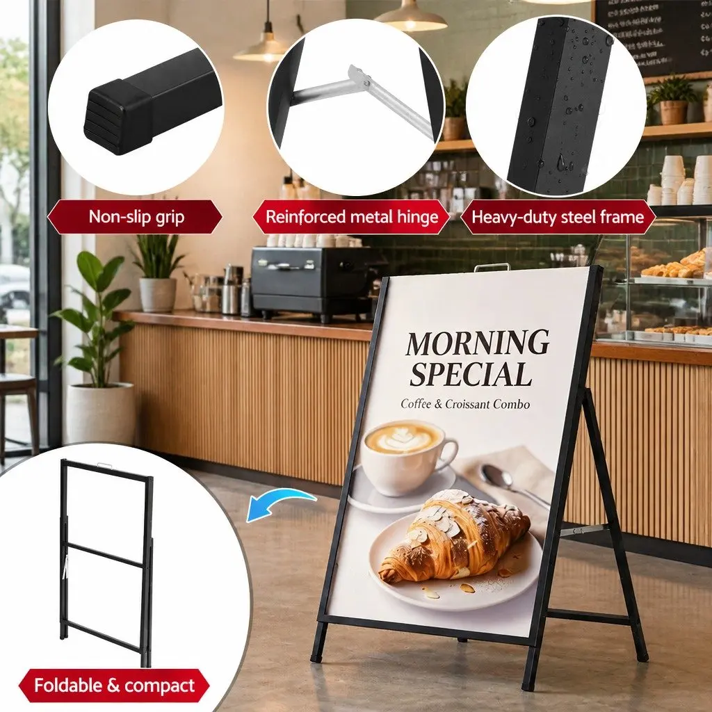 A1 Frame Sign Stand Single Sided Poster Display Board Outdoor Advertising