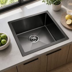 Compact Black Kitchen Sink 51x45cm Stainless Steel