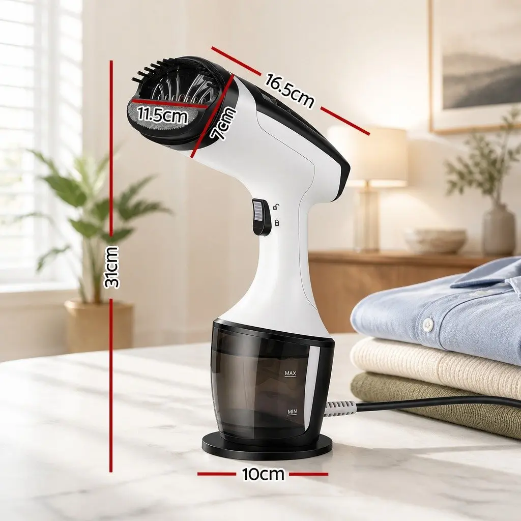Handheld Garment Steamer White 1500W Portable Fast Heat-Up Continuous Steam