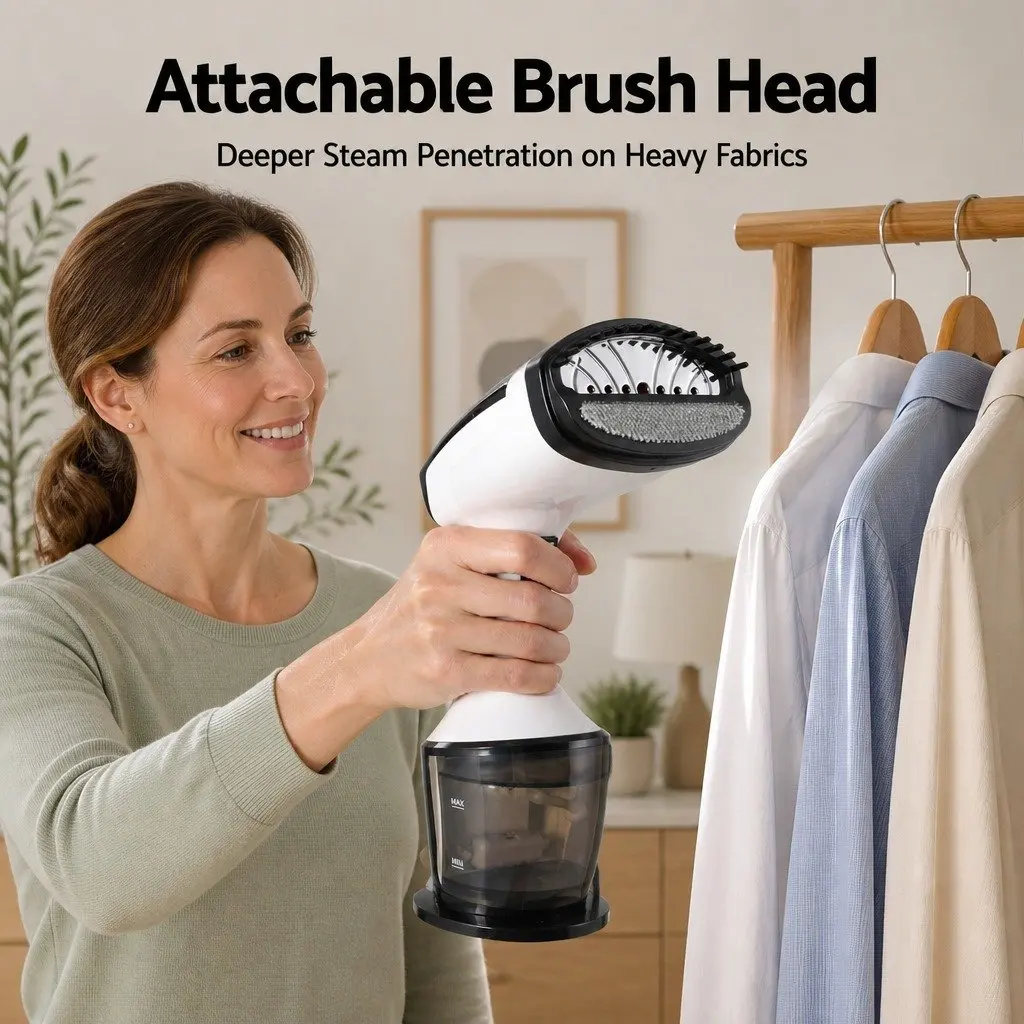 Handheld Garment Steamer White 1500W Portable Fast Heat-Up Continuous Steam
