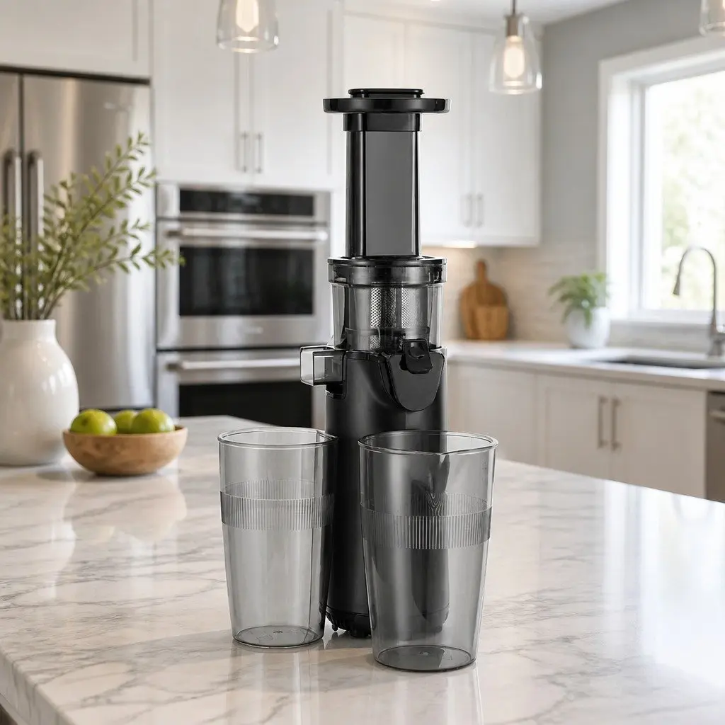 Cold Press Slow Juicer Black 130W Masticating Auger High Juice Yield