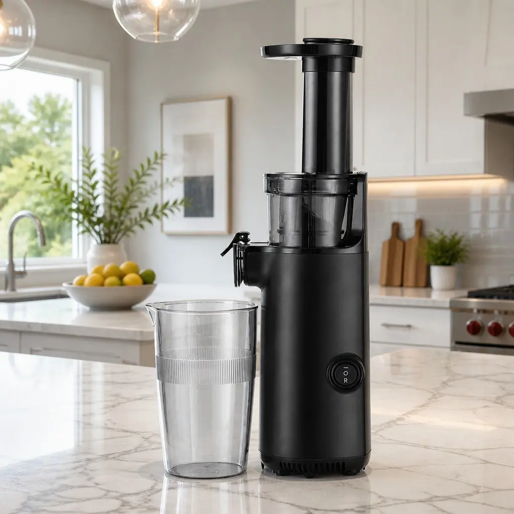 Cold Press Slow Juicer Black 130W Masticating Auger High Juice Yield
