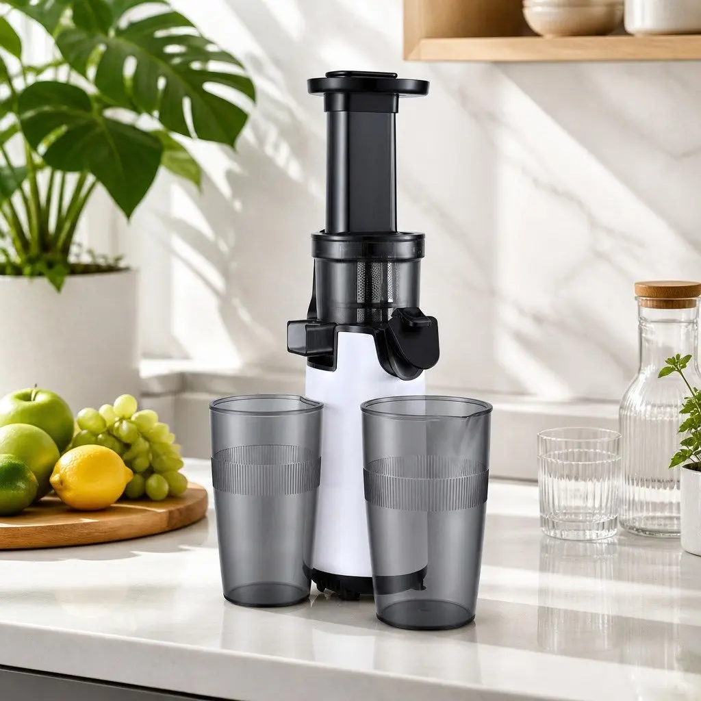 Cold Press Slow Juicer White 130W Low-Speed Masticating Technology for Effective Juice and Pulp Separation