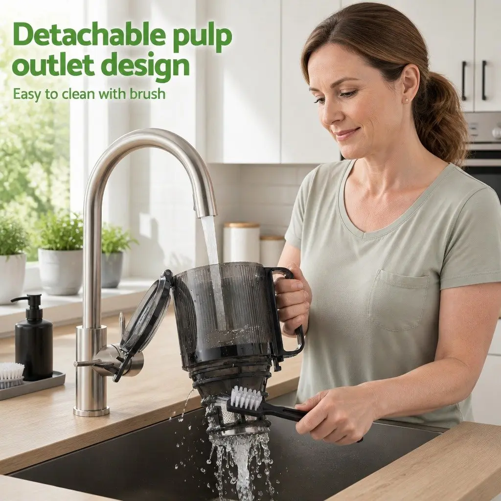 Cold Press Slow Juicer 200W Large Feed Hopper Fruit Vegetable Juice Extractor
