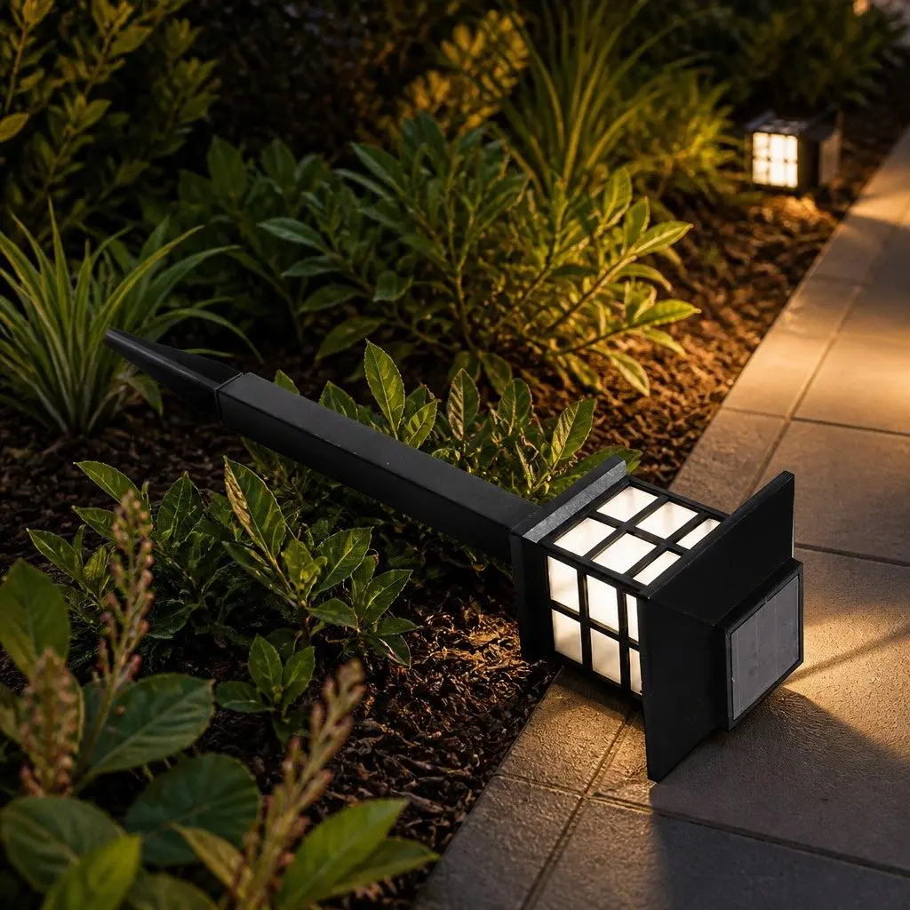 Solar Powered Landscape Lights Cool White 12 Piece Easy Installation Outdoor Garden Pathway Lighting