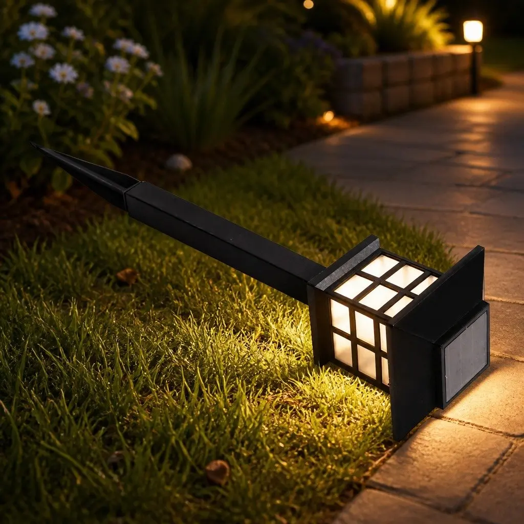 Solar Powered Garden Lights Cool White 6 Piece Outdoor Pathway Yard Lighting