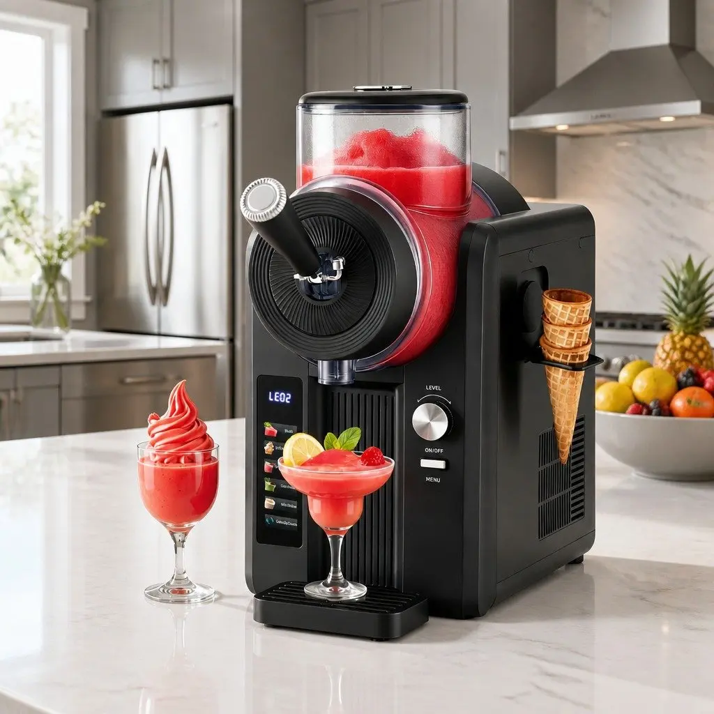 Slushie Machine Ice Cream Maker 2L Frozen Smoothies Milkshakes Black Kitchen