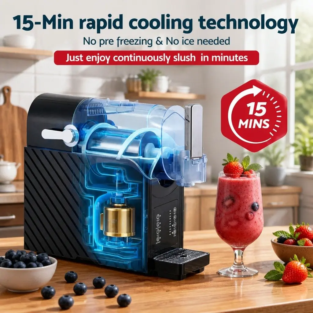 Slushie Machine Maker 1.8L Frozen Smoothies Milkshakes Ice Drink Blender Black