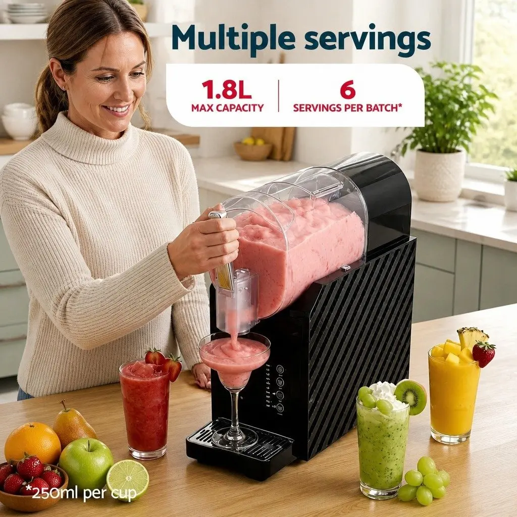 Slushie Machine Maker 1.8L Frozen Smoothies Milkshakes Ice Drink Blender Black