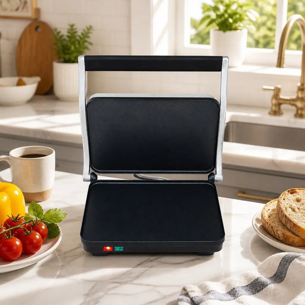 3 in 1 Sandwich Maker Black 1000W Fry Pan Sandwich Press Steak Griddle