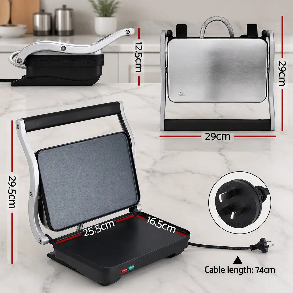 3 in 1 Sandwich Maker Black 1000W Fry Pan Sandwich Press Steak Griddle