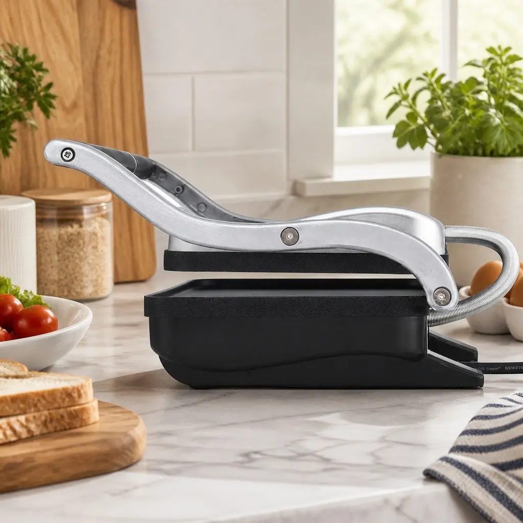 3 in 1 Sandwich Maker Black 1000W Fry Pan Sandwich Press Steak Griddle