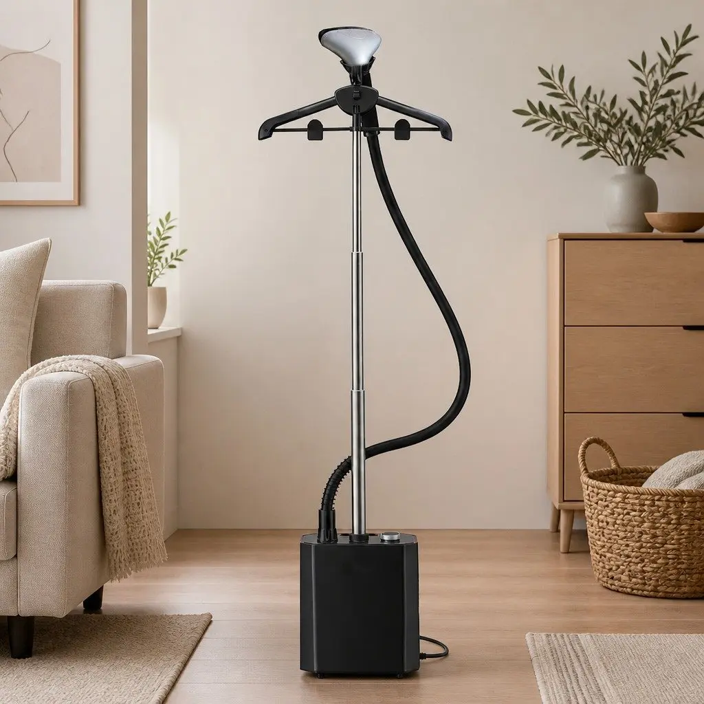 Garment Steamer Black 2200W 2.9L Water Tank Fast Heat 45s 3 Level