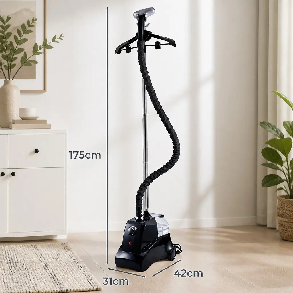 Garment Steamer Upright 2200W 3.3L Tank 4 Steam Levels Adjustable Telescopic