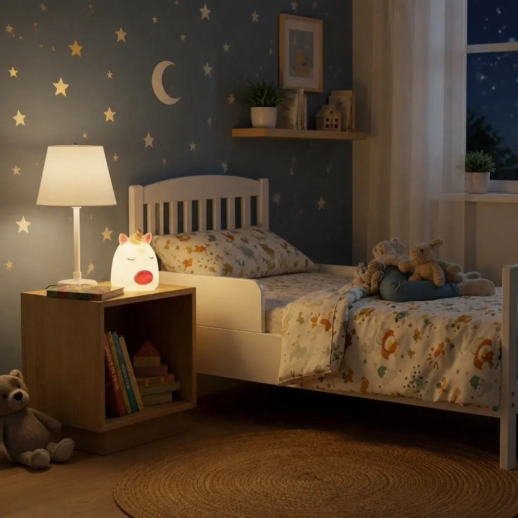 Unicorn Table Lamp Soft Warm LED Kids Bedroom Night Light Decorative