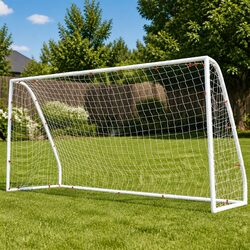 12FT Soccer Football Goal Net UPVC Frame PE Mesh Weatherproof Portable Backyard