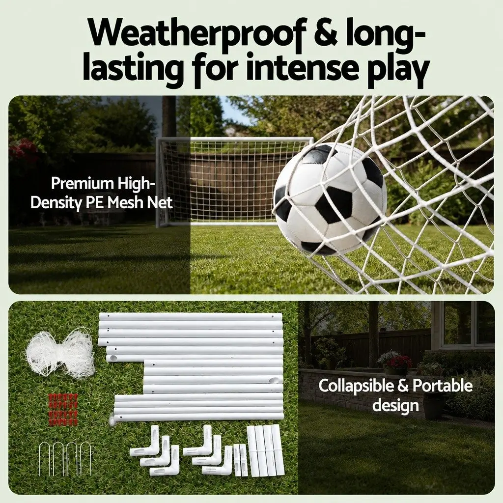 8FT Soccer Goal with Sturdy UPVC Frame